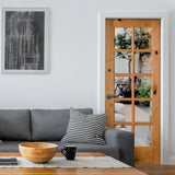 Krosswood Doors 36 in. x 80 in. Rustic Knotty Alder 10‑Lite Clear Tempered Glass TDL Stainable Interior Door Slab