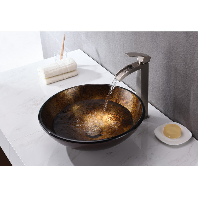 ANZZI Jonas Vessel Sink, Autumn Dusk, 16.5 x 16.5 x 5.7 in