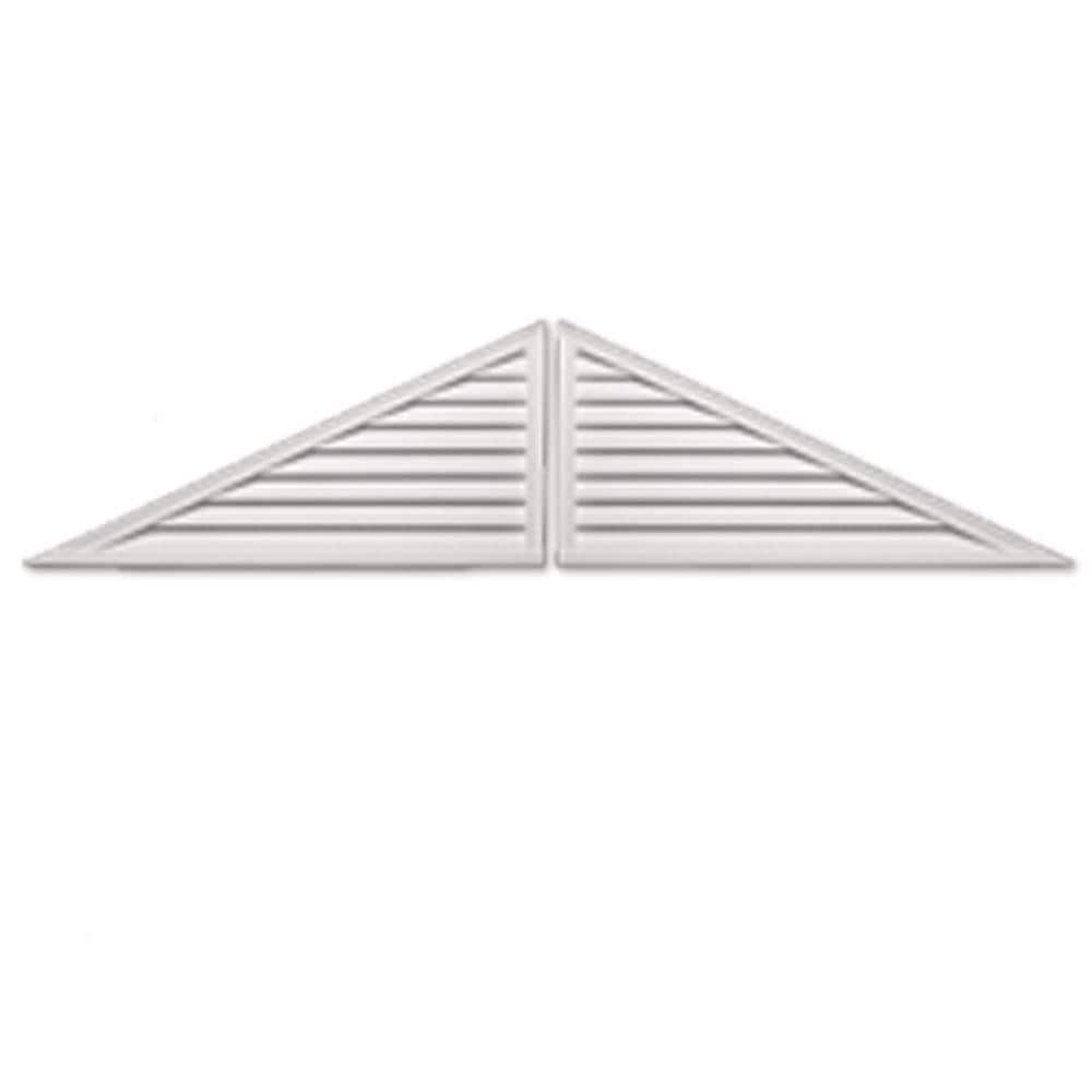 Fypon 60 in. x 25 in. Triangle Polyurethane Weather-Resistant Gable Louver Vent