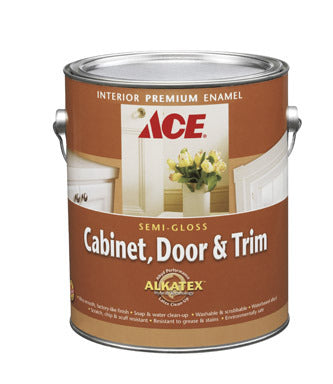 Ace Semi-Gloss White Ready-Mix Alkyd-Latex Hybrid Cabinet & Trim Paint, Interior, 1 Gallon