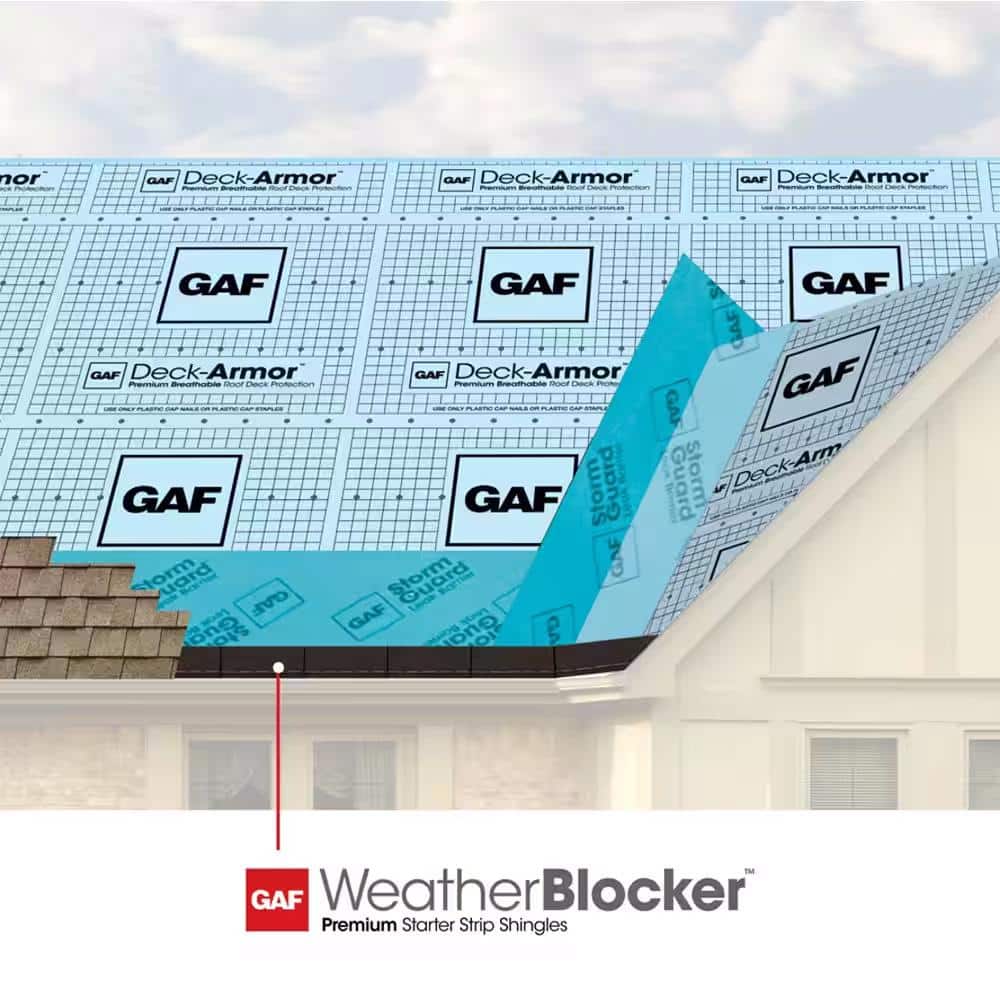GAF WeatherBlocker Premium Eave and Rake Roofing Starter Strip Shingles - 50 ft