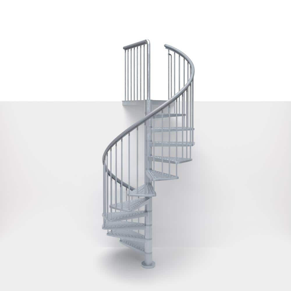 Dolle Toronto V3 PE 13 ft. 1 in. Galvanized Stair Kit
