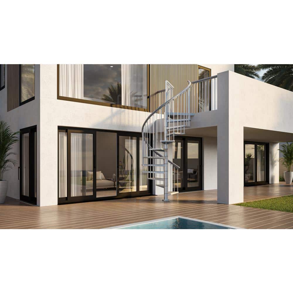 Dolle Toronto V3 PE 13 ft. 1 in. Galvanized Stair Kit