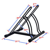 Black 2-Bike Floor Stand Garage Bike Rack