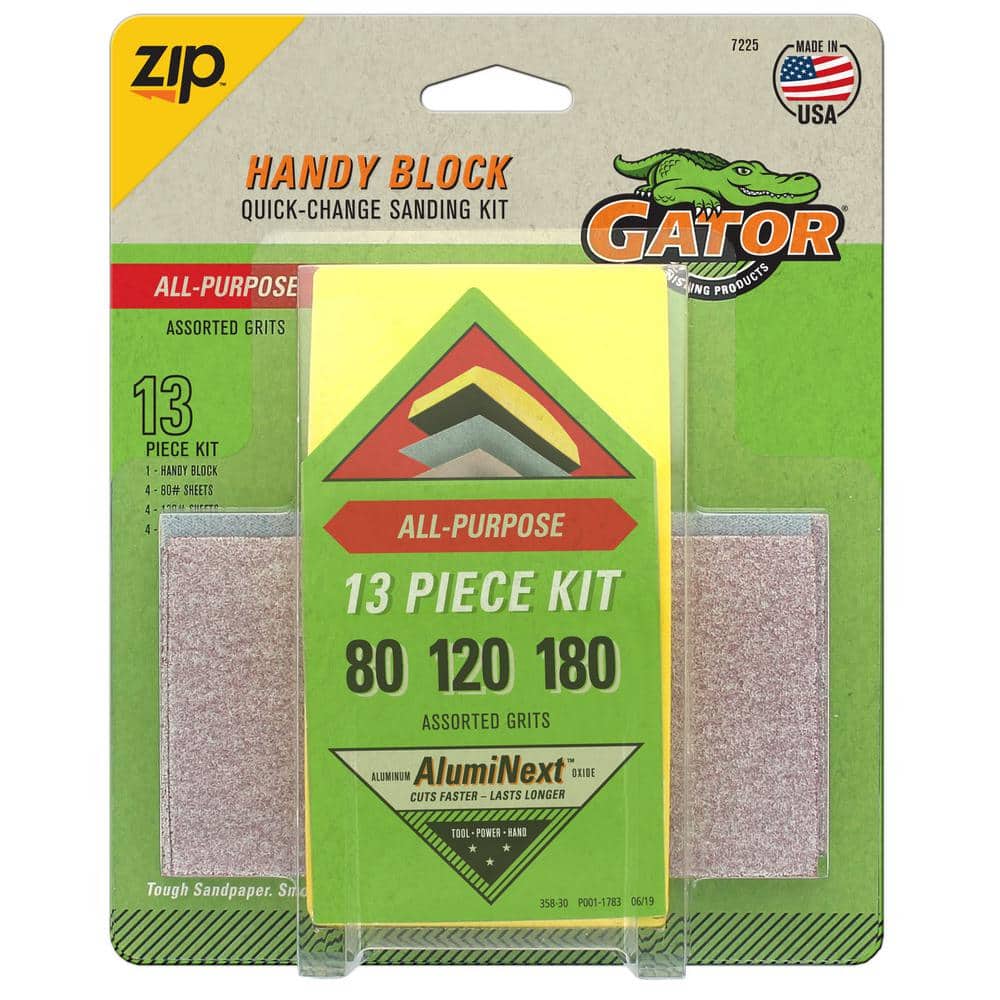 Gator 2-5/8 in. x 5 in. Hook and Loop Premium Multi-Surface Sanding Tool Assorted Grit Kit
