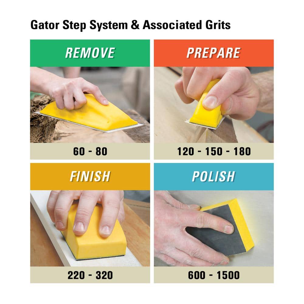 Gator Super Sponge 3 in. x 5 in. x 1 in Medium 60 Grit Sanding Sponge