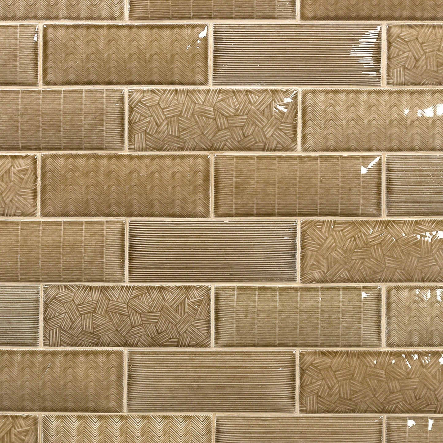 Maverick Firma Brown 3D Glossy Ceramic Wall Tile 3x8