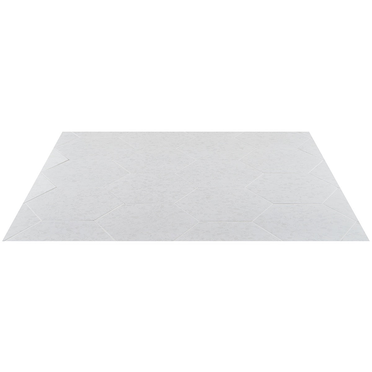 Six Hexagon White Terrazzo Look Matte Porcelain Tile - 12.5"