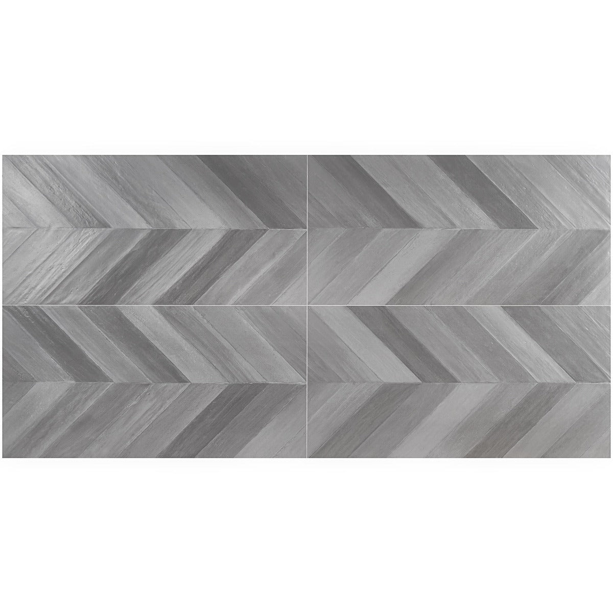 Sculpt Gray Chevron 24x48 Natural Porcelain Tile