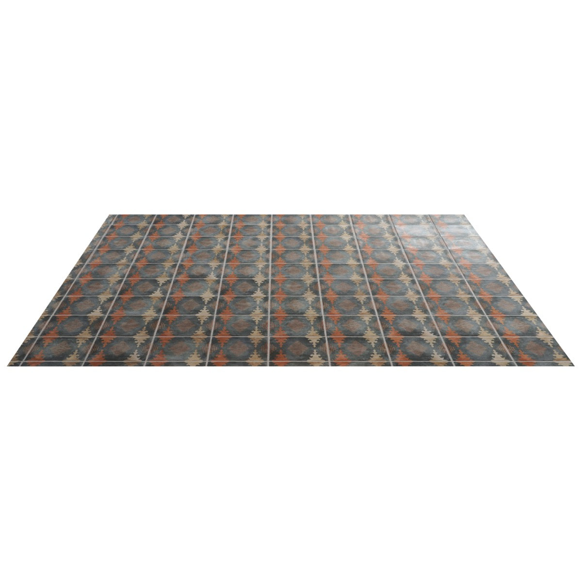 Paula Purroy Talia Aztec Blue Terracotta 5x5 Matte Ceramic Tile