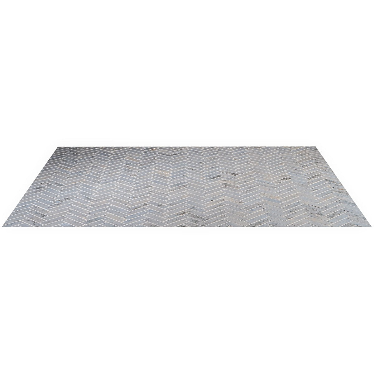 Portrait Ocean Blue 1x4 Herringbone Matte Porcelain Mosaic Tile by Lux Tile