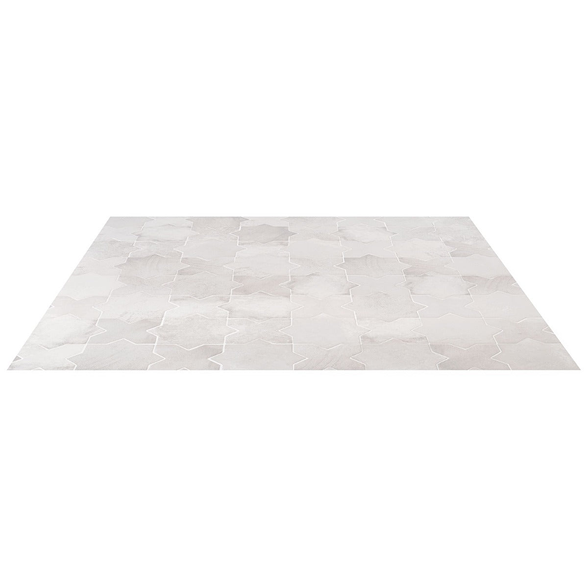 Parma White Matte Star and Cross 6" Terracotta Look Porcelain Tile