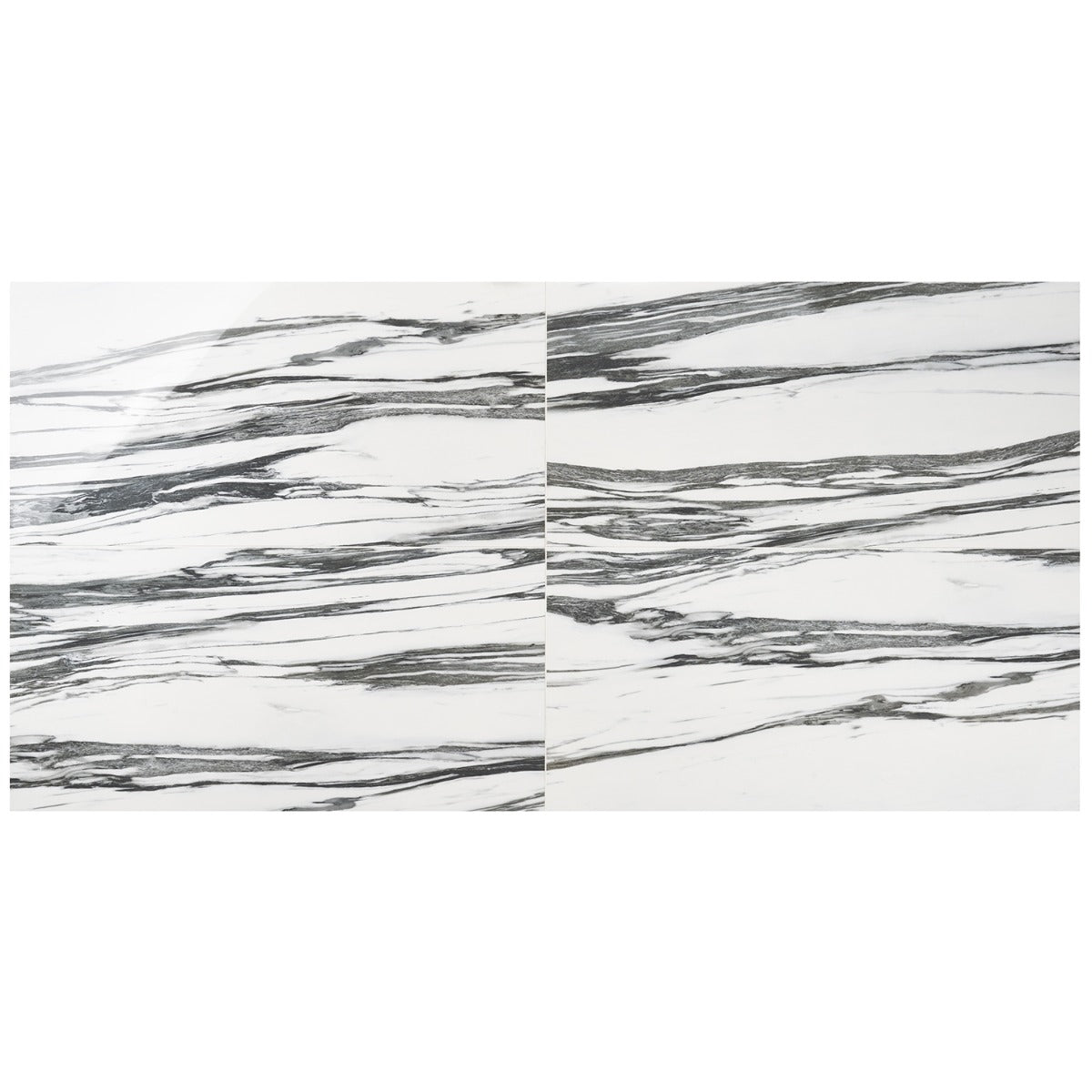 Drama Fall Black & White 24x48 Polished Porcelain Tile - Lux Tile