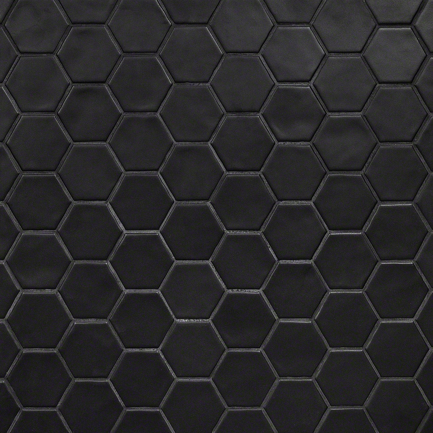 Meadowmere Black 3" Hexagon Matte Ceramic Tile - Lux Tile