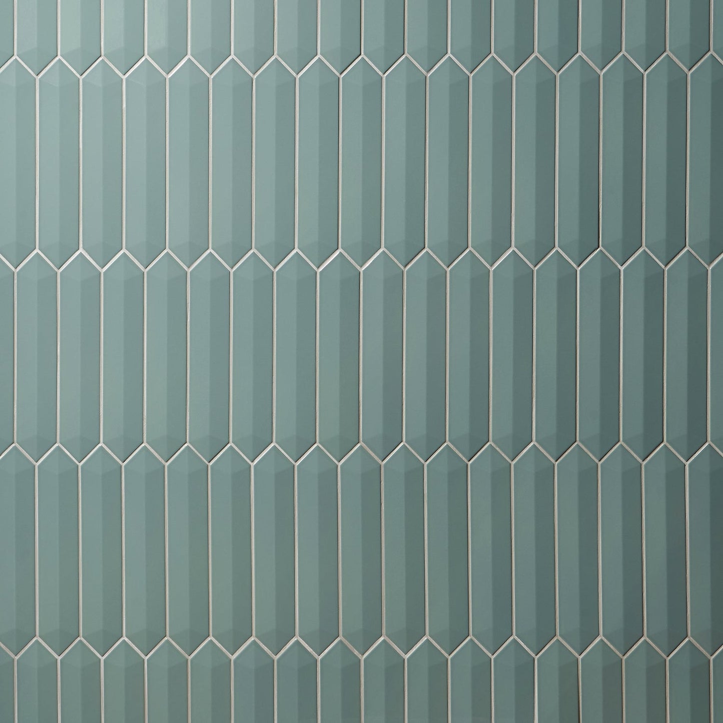 Kent Jade Green 3D Picket Polished Ceramic Wall Tile - Lux Tile