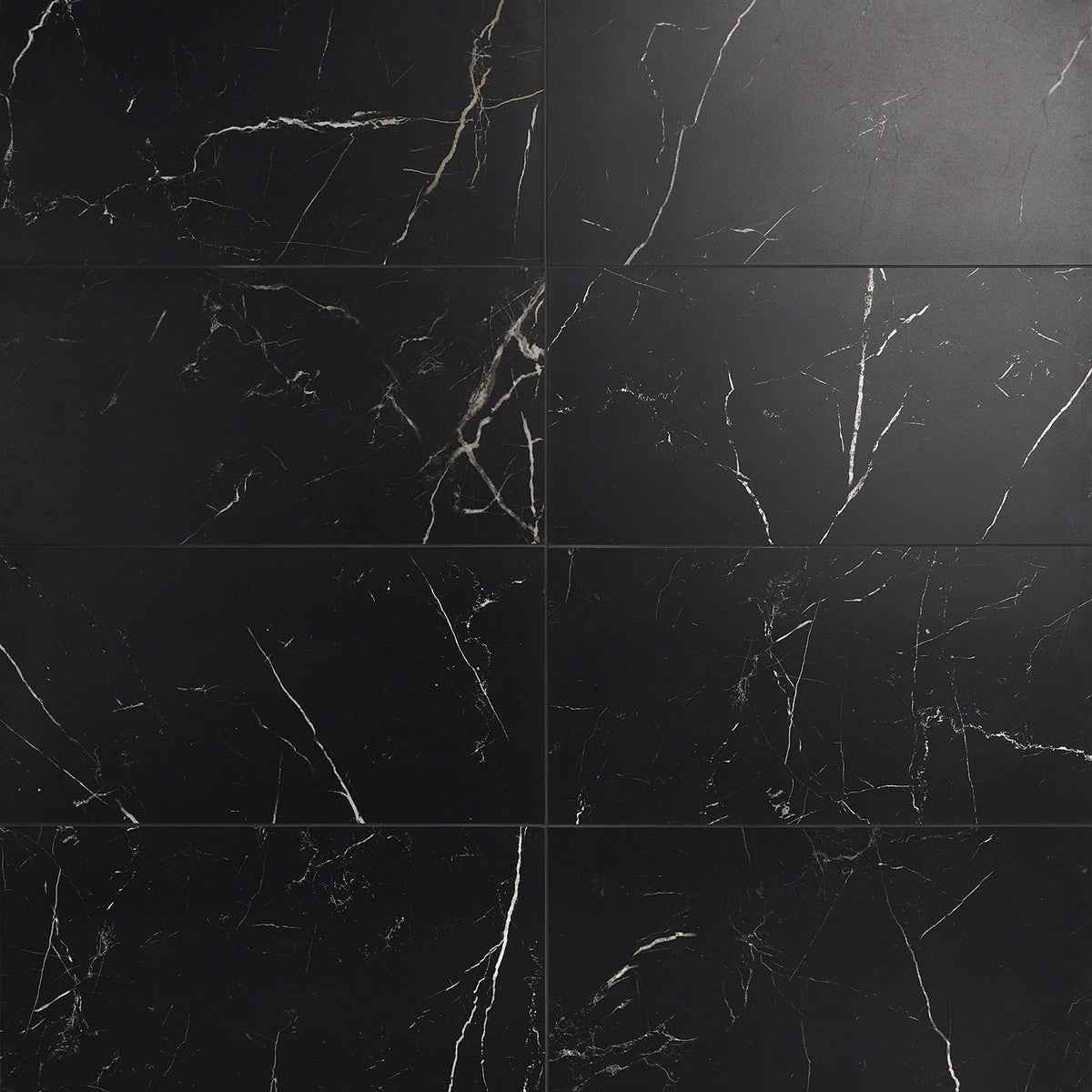 Marble Tech Port Laurent Black 12x24 Matte Porcelain Tile - Lux Tile