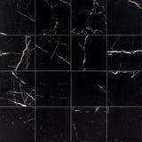 Marble Tech Port Laurent Black Matte Porcelain Tile 6x6 - Lux Tile