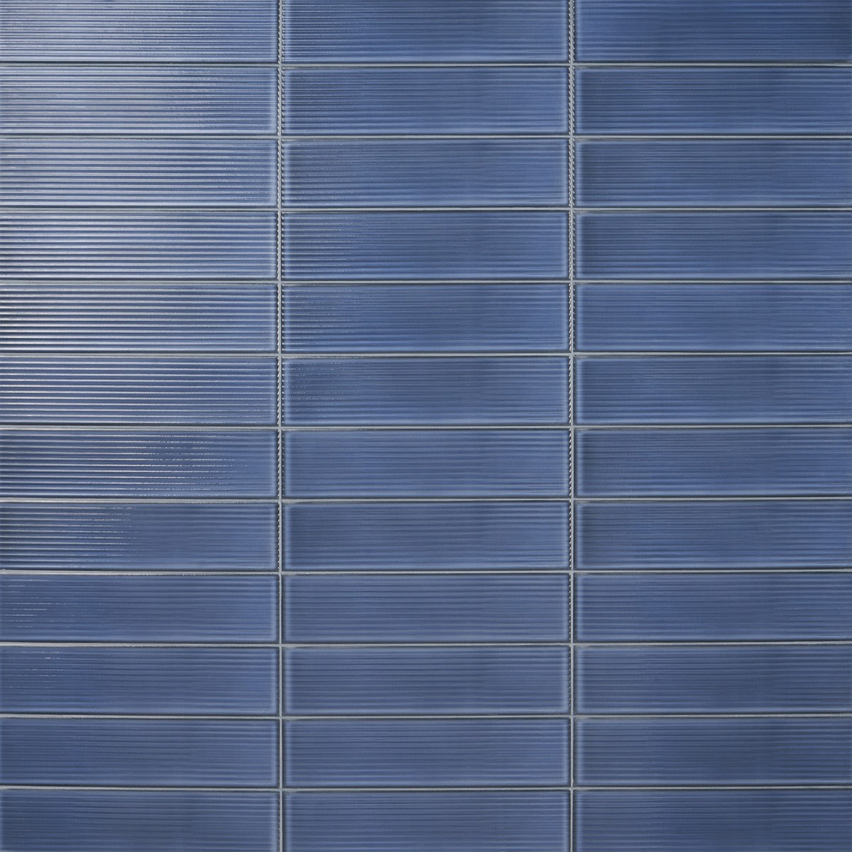 Stacy Garcia ArtBlock Fluted Denim Blue 4x16 Glossy Porcelain Tile