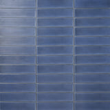Stacy Garcia ArtBlock Fluted Denim Blue 4x16 Glossy Porcelain Tile