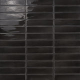Stacy Garcia ArtBlock Nero Black 4x16 Glossy Porcelain Tile
