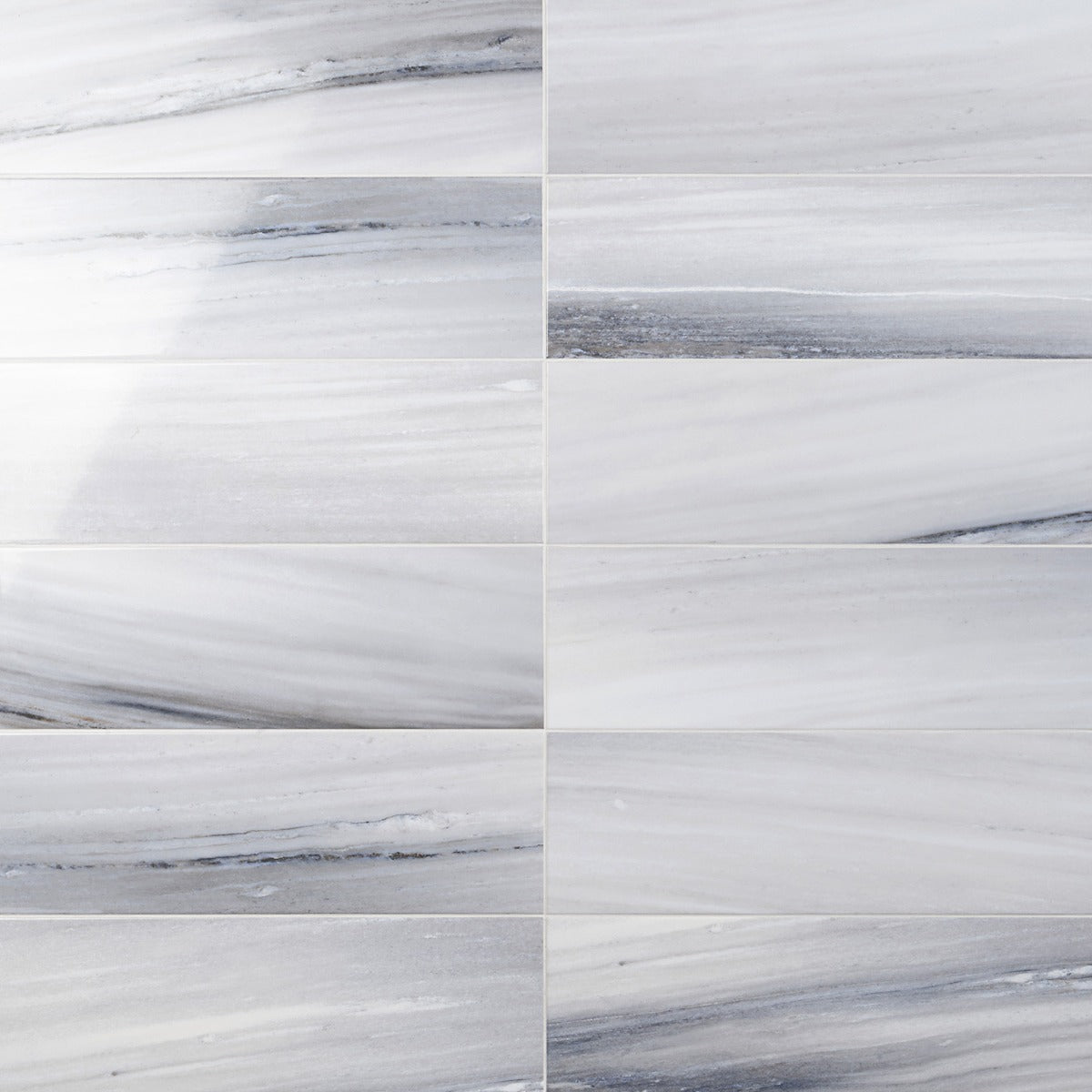 Everest Blue 8x24 Polished Ceramic Tile - Luxurious Marble Look