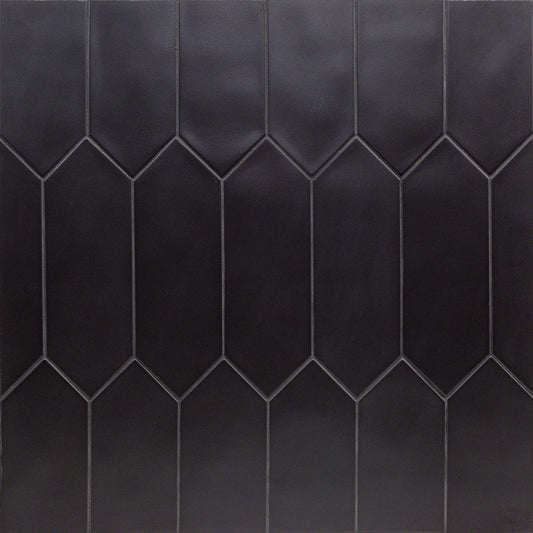 Aliante Black 4x12 Picket Matte Porcelain Tile for Walls and Floors