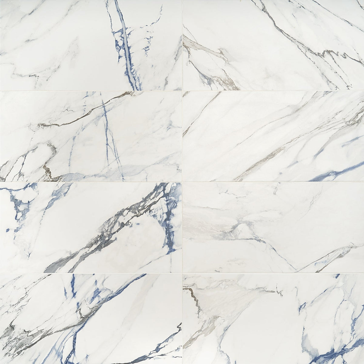 Calacatta Azur Matte Porcelain Tile 12x24 - Lux Tile