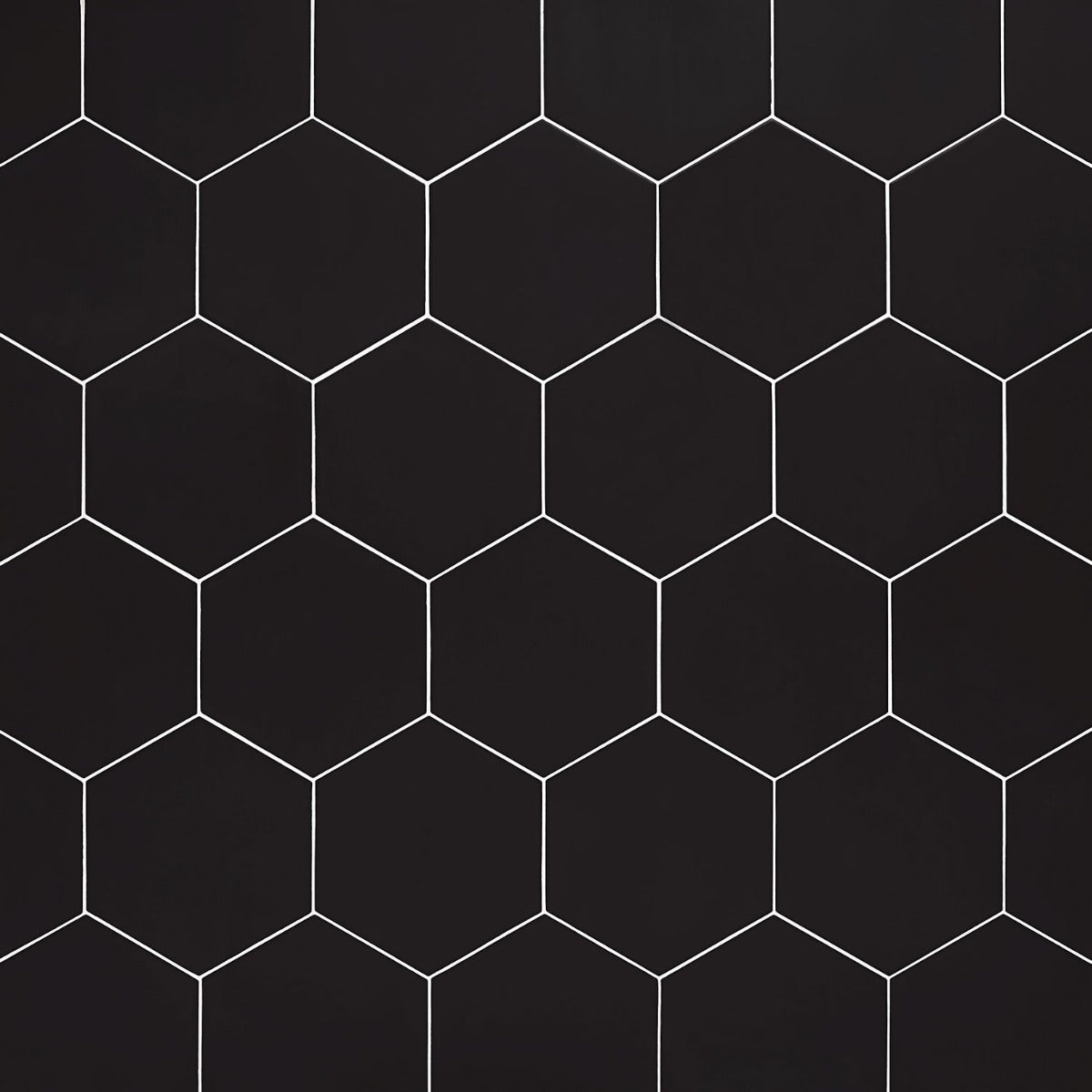 SymetroHex Black Matte Porcelain Tile - 10" Hexagon