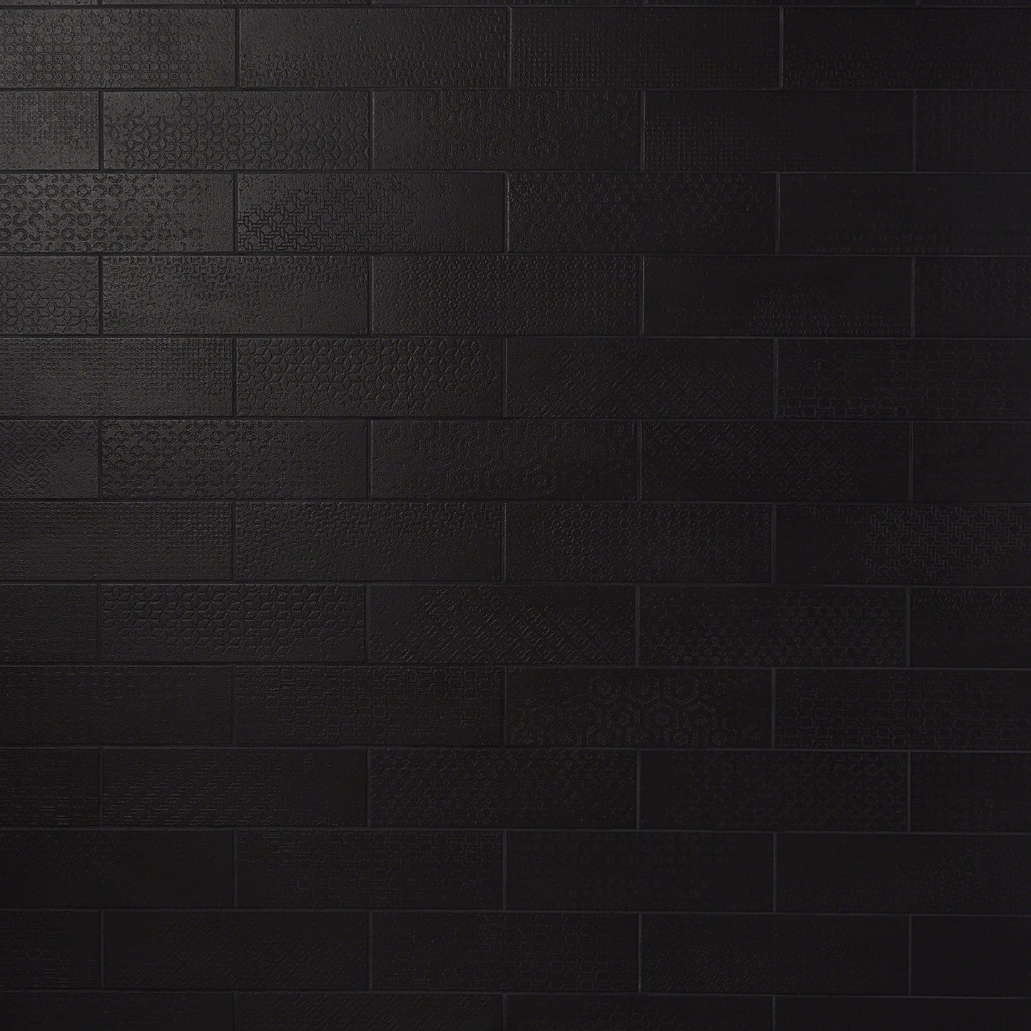 Tessuto Carbone Matte Black 4x12 Porcelain Subway Tile