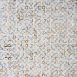 Talia Bossa Blue Gray Ceramic Tile with Gold Accents, 5x5 Matte Finish
