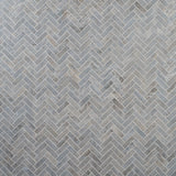 Portrait Ocean Blue 1x4 Herringbone Matte Porcelain Mosaic Tile by Lux Tile