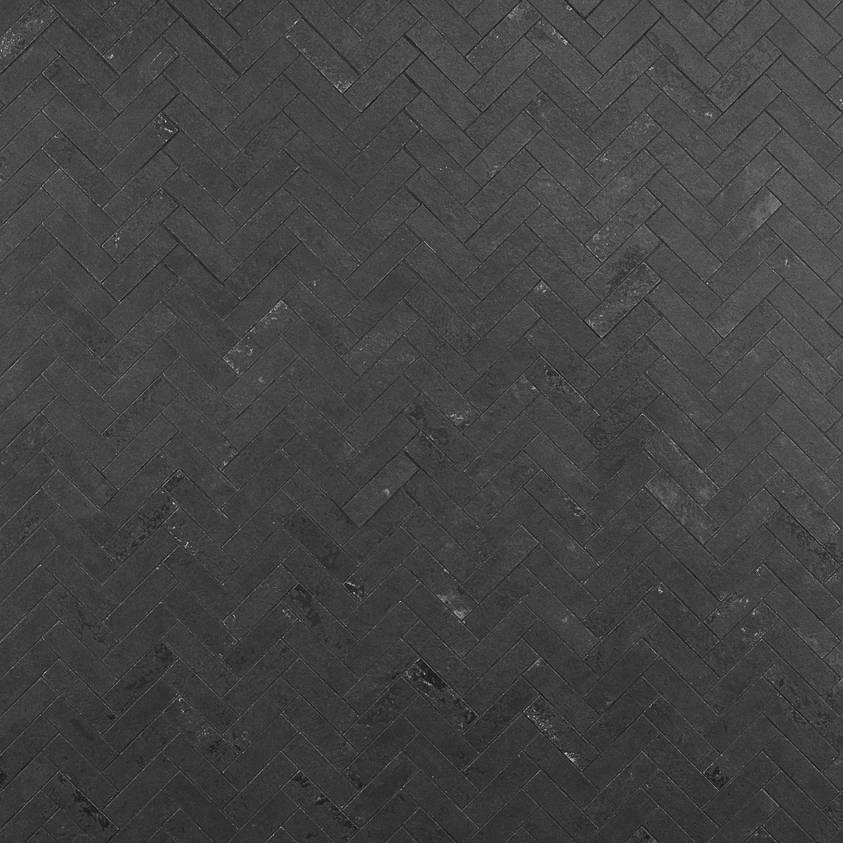Lux Tile Portrait Black Herringbone Matte Porcelain Mosaic Tile
