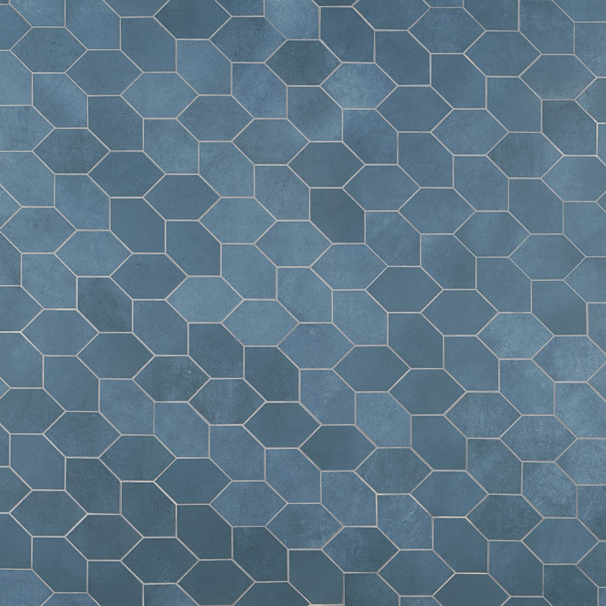 Bond Indio Blue Foliage Hexagon Matte Porcelain Mosaic Tile - Lux Tile