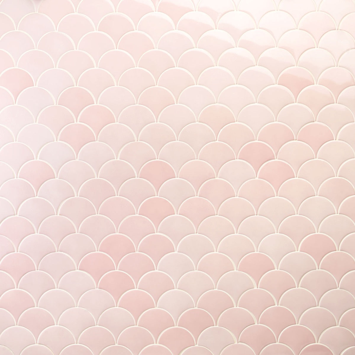 Highwater Rose Pink 5" Fish Scale Polished Ceramic Wall Tile