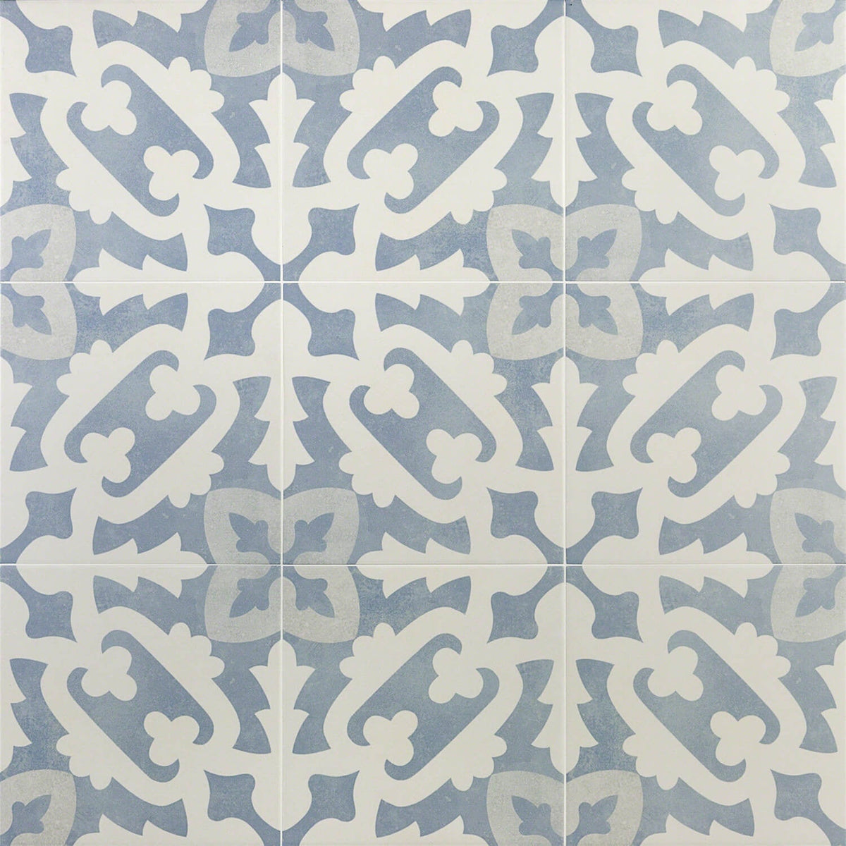 Bond Tile Moma Light Blue Encaustic 9x9 Glazed Porcelain Tile