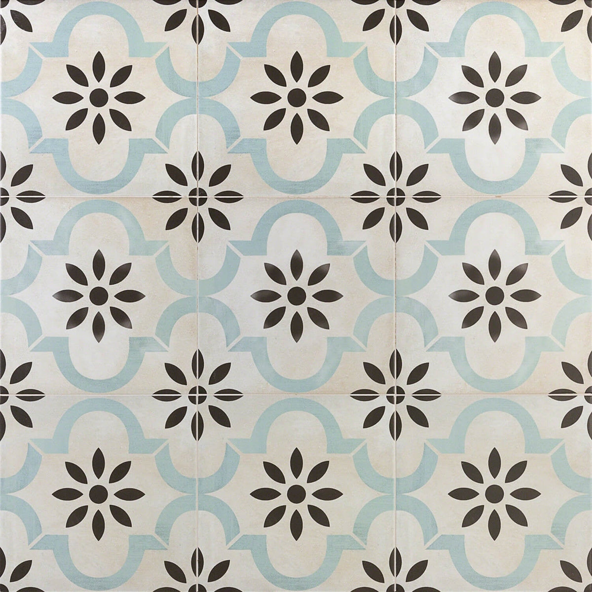 Bond Tile Prado Beige & Green Encaustic Look 9x9 Glazed Porcelain Tile