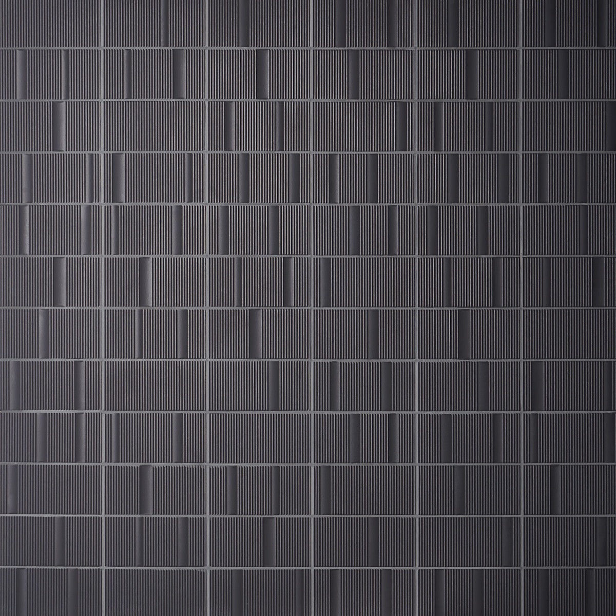 Division Antracite Black 8x16 Fluted Matte Ceramic Wall Tile
