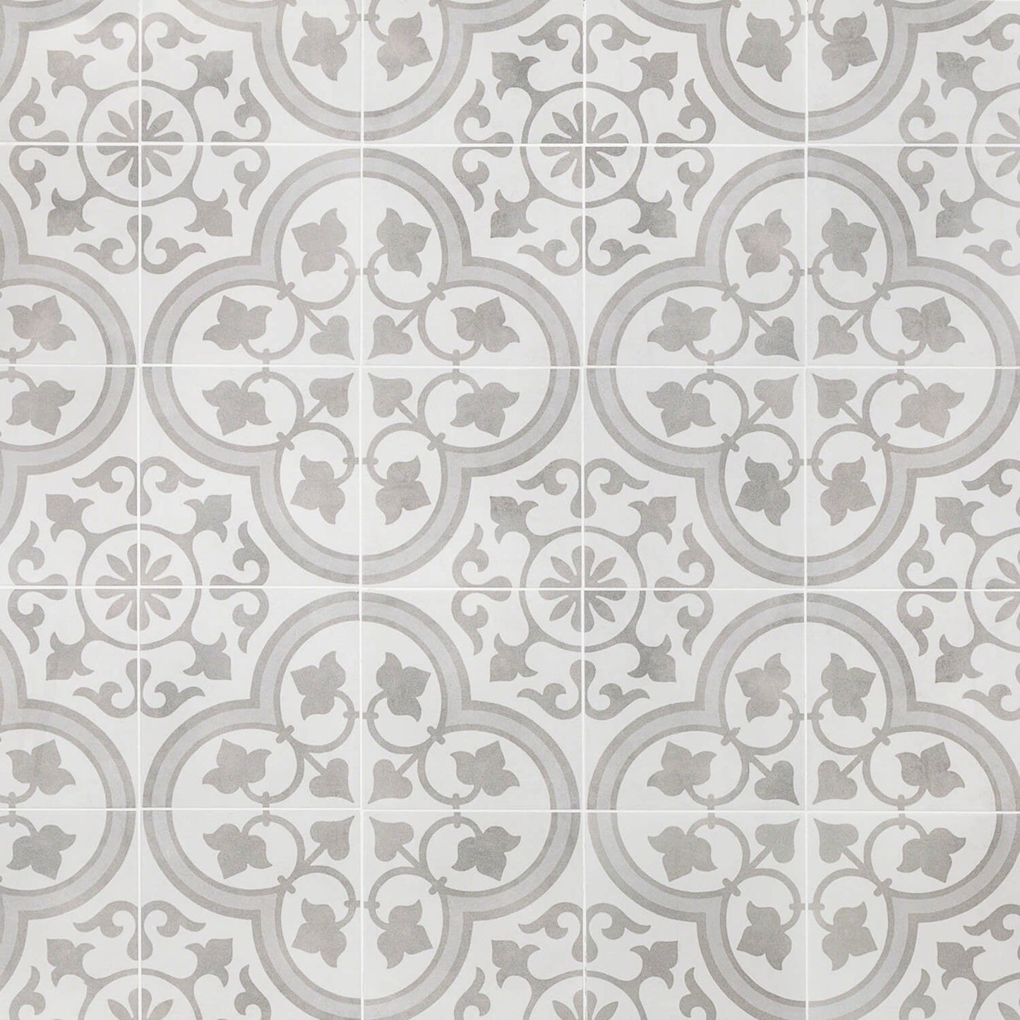 Cascais Silver Ornate 9x9 Matte Porcelain Tile - Lux Tile