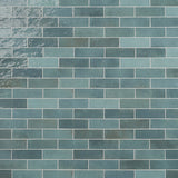 Portmore Aqua Blue 3x8 Glossy Ceramic Subway Tile by Lux Tile