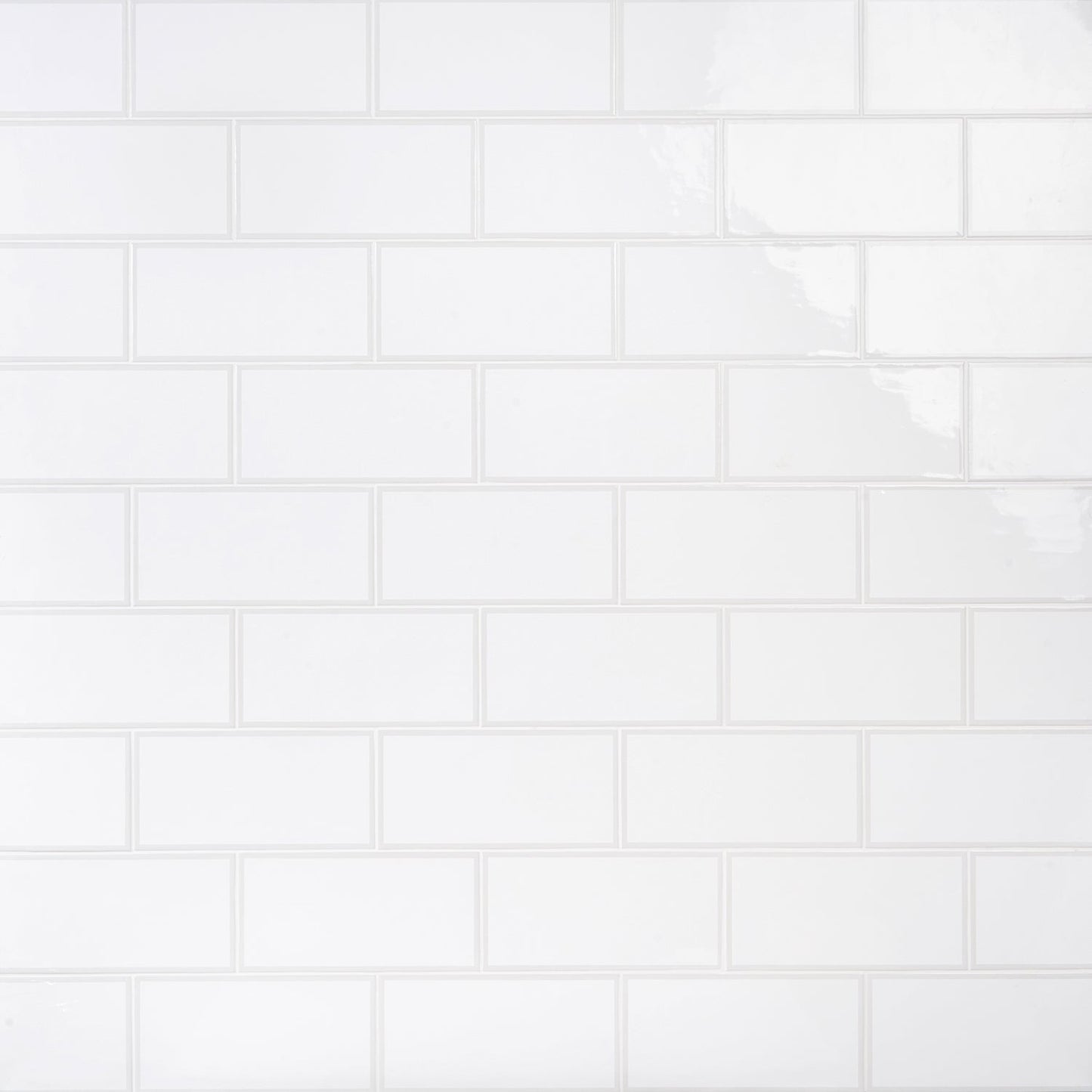 Bellami Framed Bianco White 5x10 Glossy Ceramic Subway Tile - Lux Tile