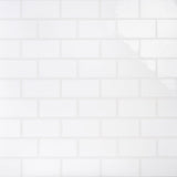 Bellami Framed Bianco White 5x10 Glossy Ceramic Subway Tile - Lux Tile
