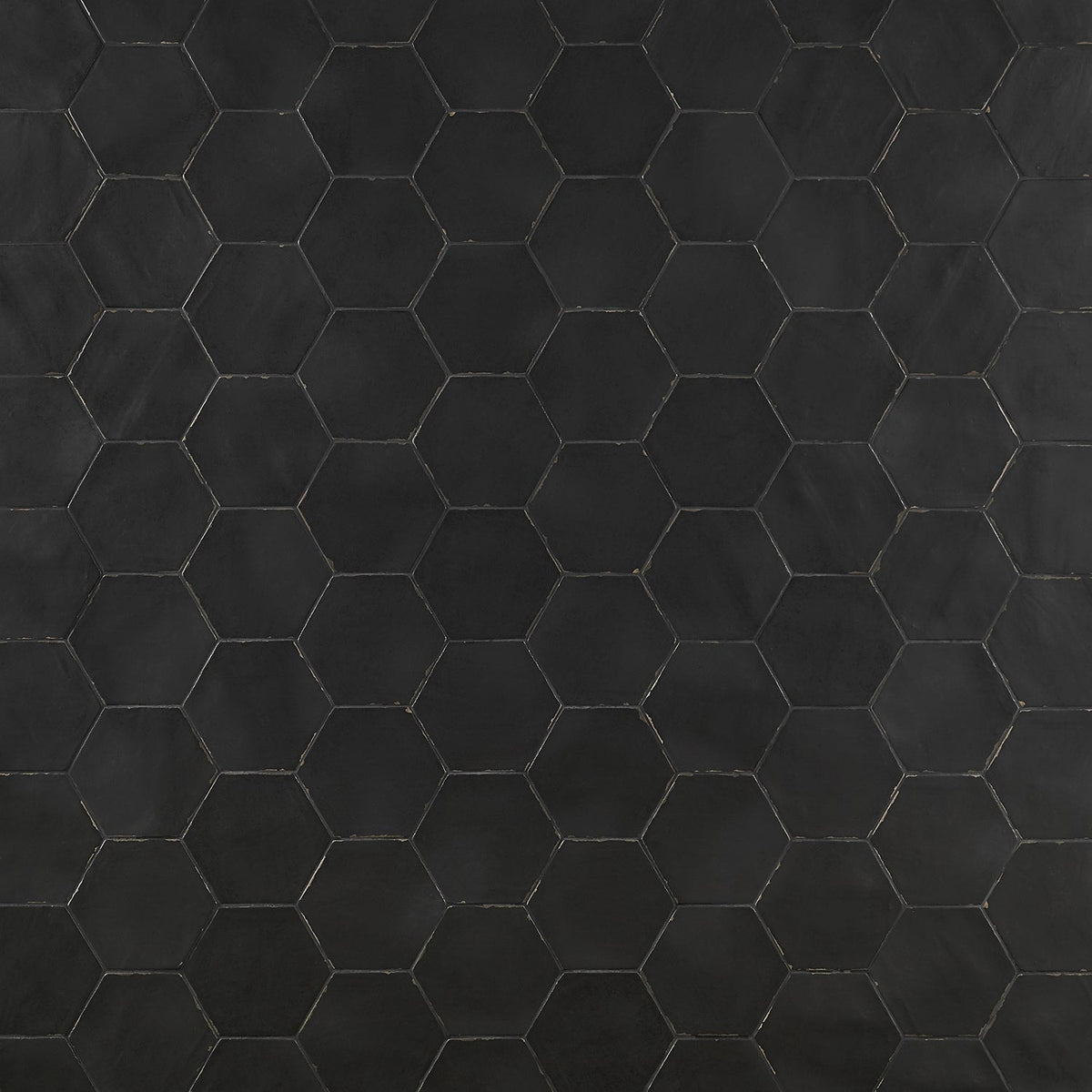 Lux Tile Sasha Hex Nero Black 6" Matte Porcelain Hexagon Tile