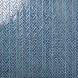 Brookline Chevron Coastal Blue 1x5 Glossy Ceramic Mosaic Tile