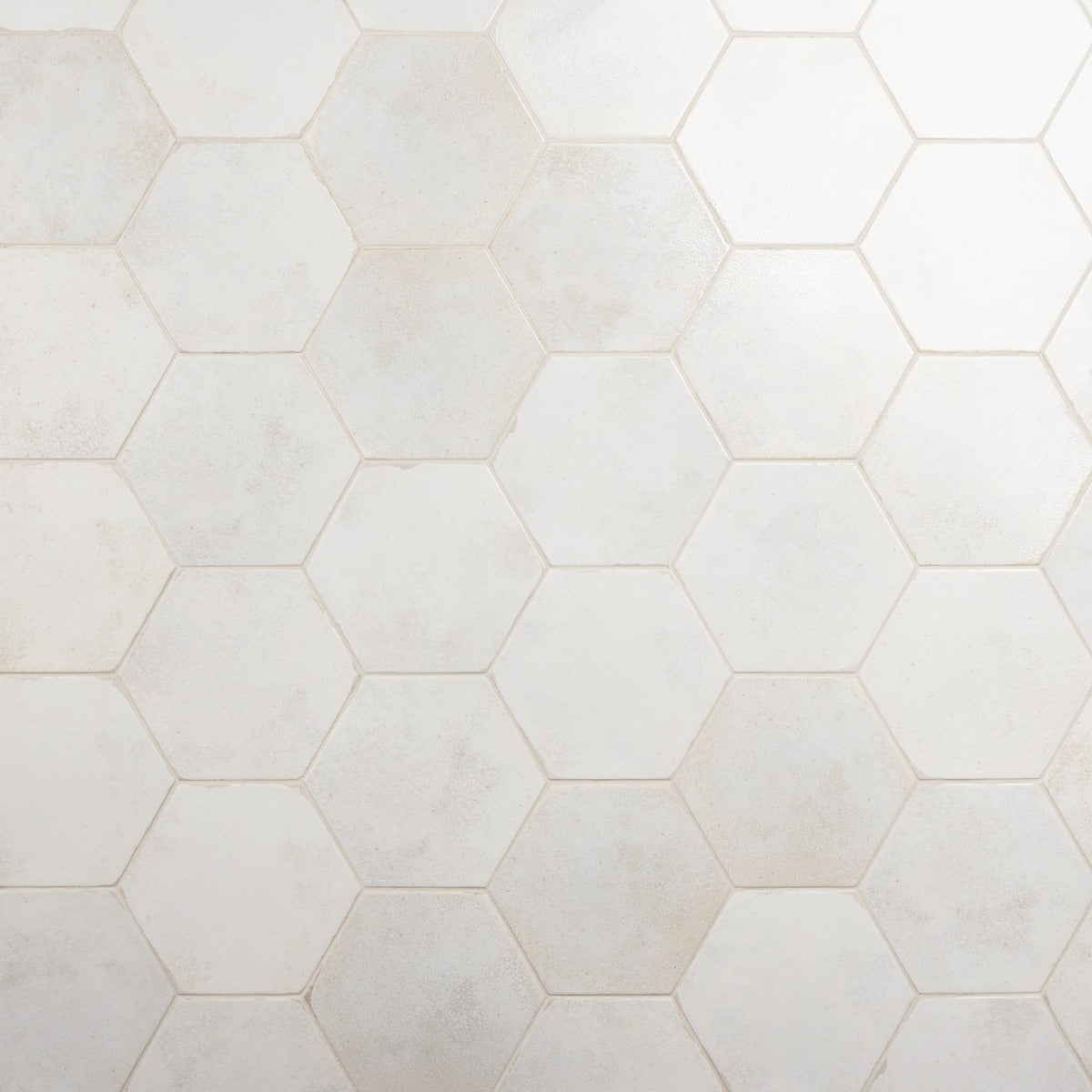 Kalay White 9" Hexagon Polished Porcelain Tile - Lux Tile