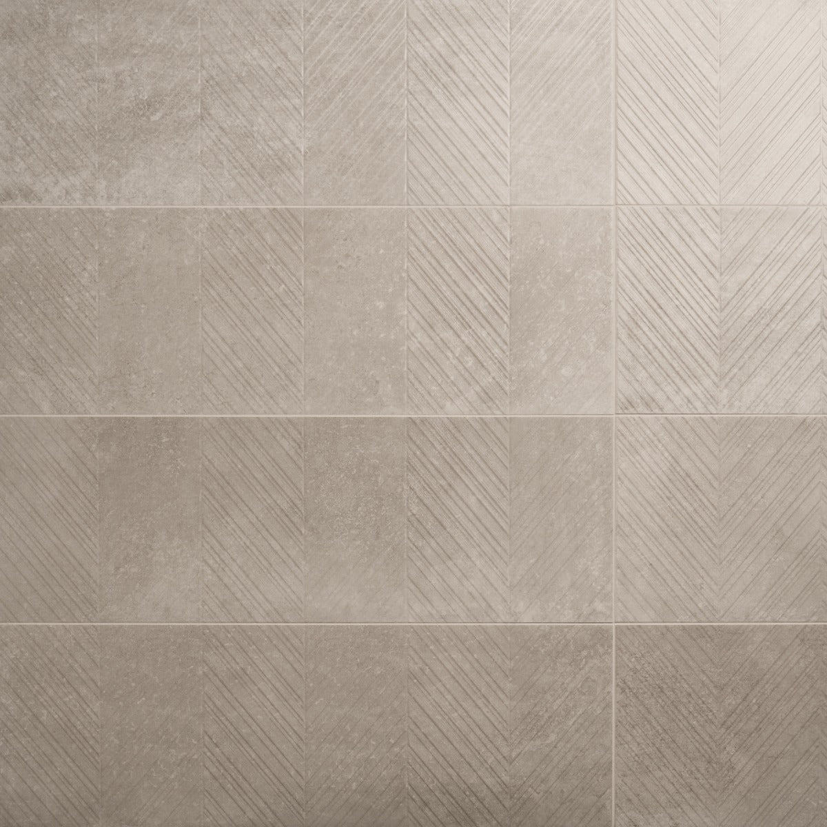 Stoneside Cream Beige Chevron 12x36 Matte Ceramic Tile