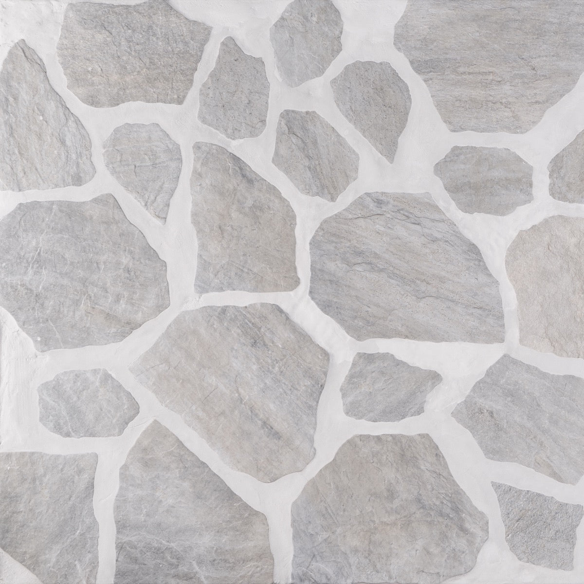Pathstone Gris Gray Textured Matte Porcelain Flagstone Tile - Lux Tile