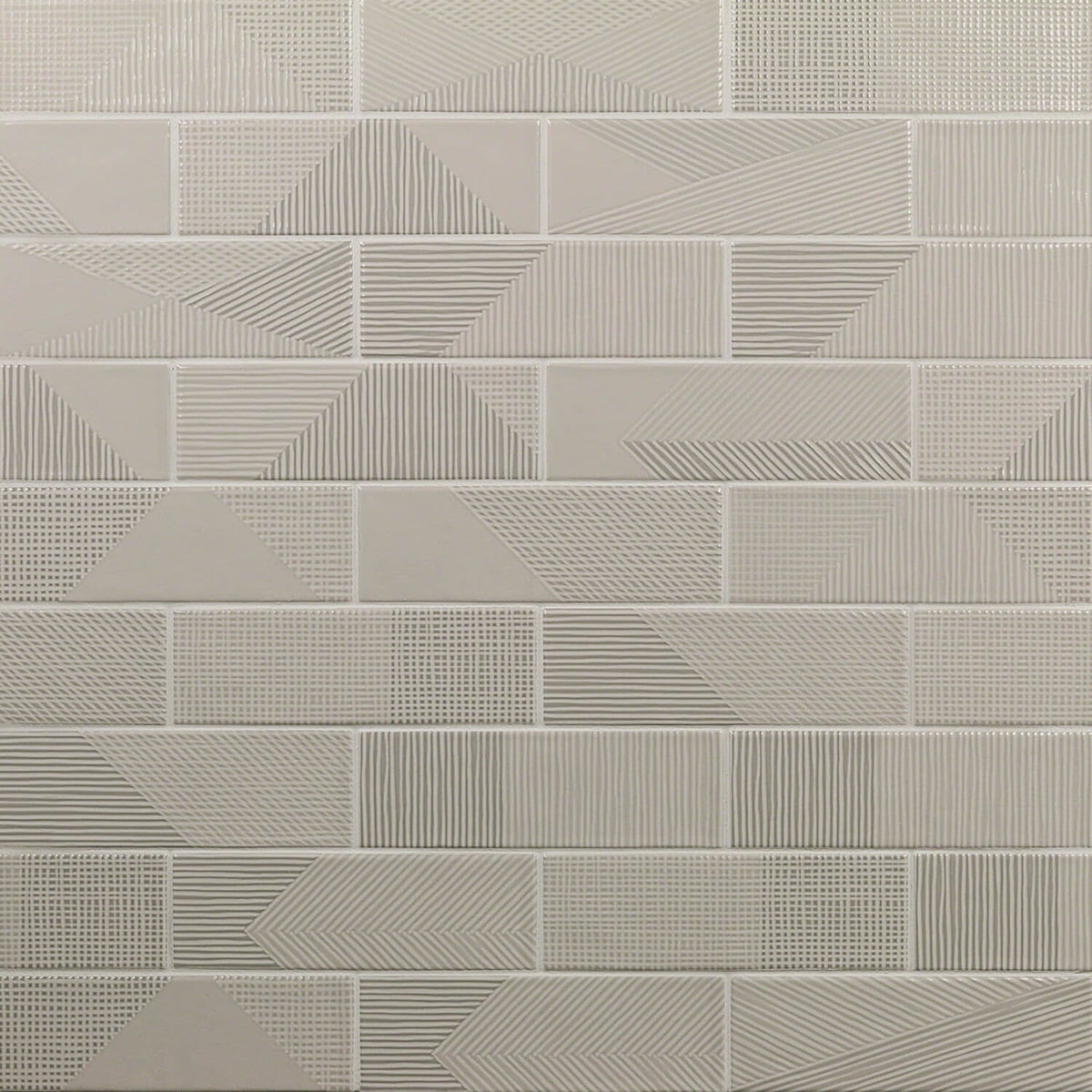 Lux Tile Enigma Gray Pearl 2x8 Textured Polished Ceramic Subway Tile