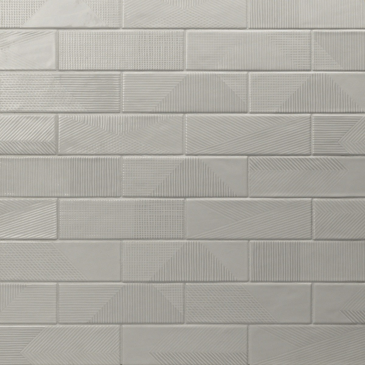Tilebar Enigma Light Gray 2x8 Textured Polished Ceramic Subway Wall Tile