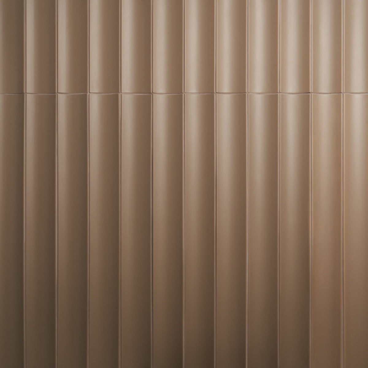 Roller Taupe Fluted Column 4x36 3D Handmade Matte Ceramic Tile