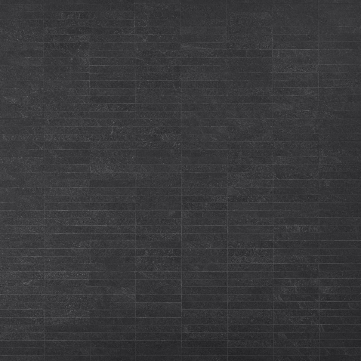 Era Charcoal Black 1x6 Stacked Matte Porcelain Mosaic Tile - Durable Limestone Look